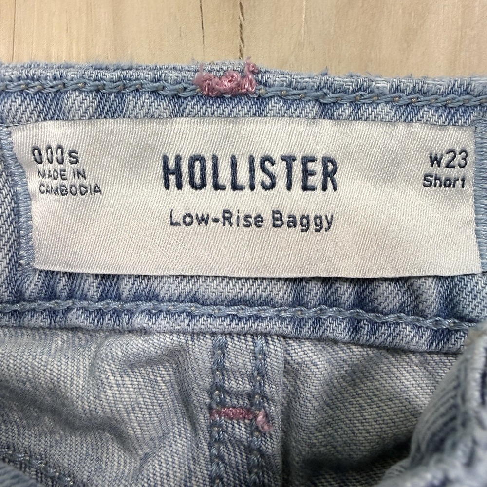 Hollister Low Rise Baggy Jeans Women's Size 23 Short Faded Blue Wide Leg Pants - Picture 4 of 8